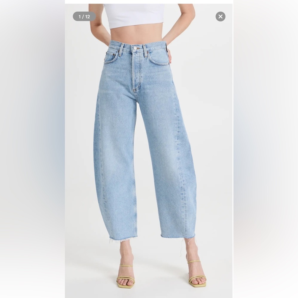 Agolde Luna Pieced High Rise Jeans (Horseshoe)